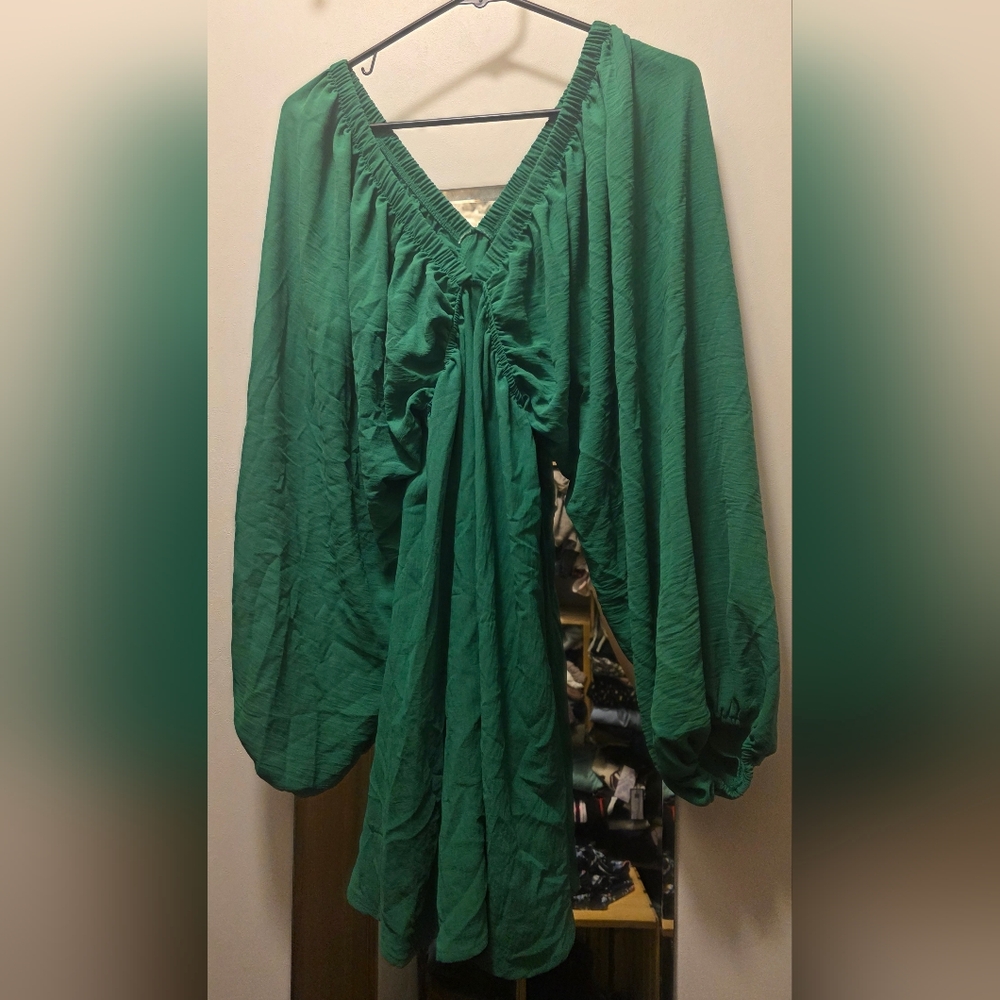 Emerald Green Flowing Blouse